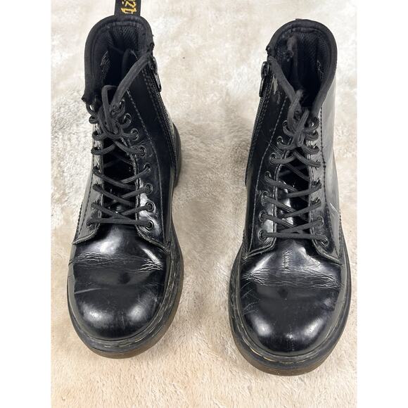 Dr Doc Martens Air Wair Combat Boots Size 2, 1460J Lace Zip Up Kids Youth - Picture 5 of 8